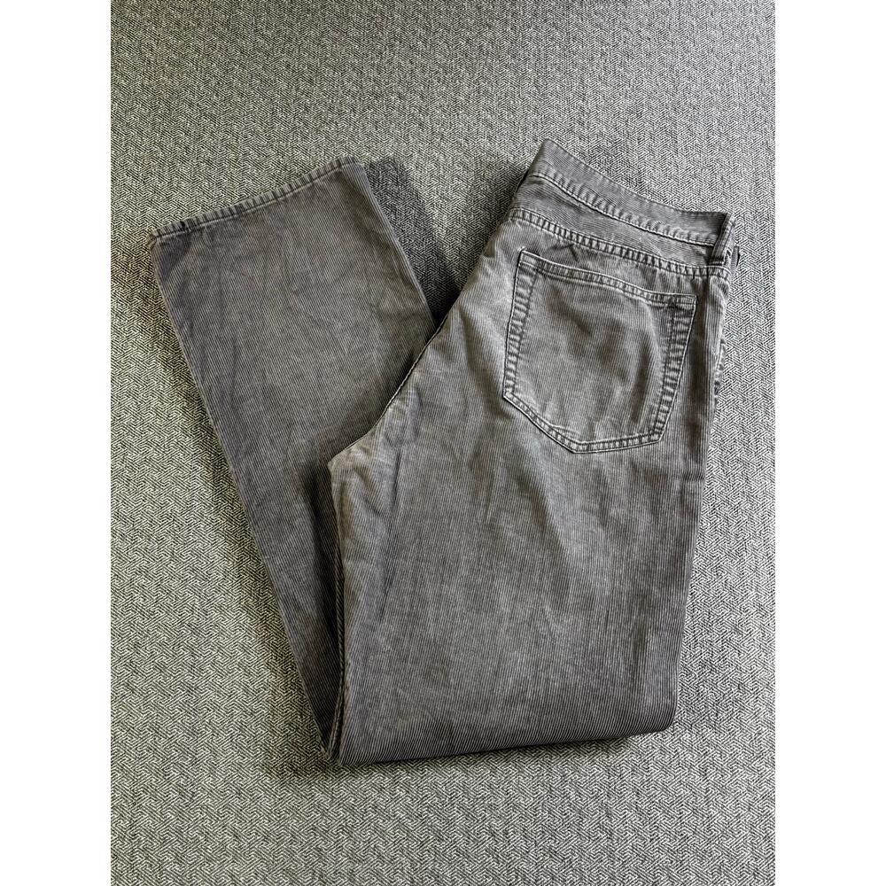 J Crew Men's Corduroy 34x29 Light Gray Pants Slim Straight Cut Leg